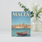 Carte Postale Malta Harbor Vintage Travel Art (Debout devant)