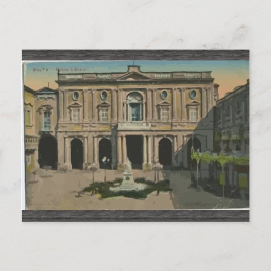 Carte Postale Malte - Bibliothèque, Vintage (Devant)