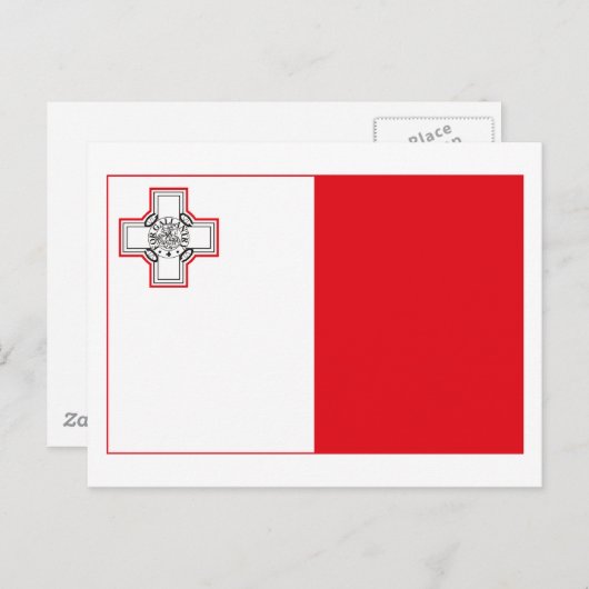 Carte postale Malte Drapeau (léger) (Devant / Derrière)