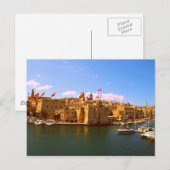 Carte Postale Malte - La Valette - Port et drapeaux multiples (Devant / Derrière)
