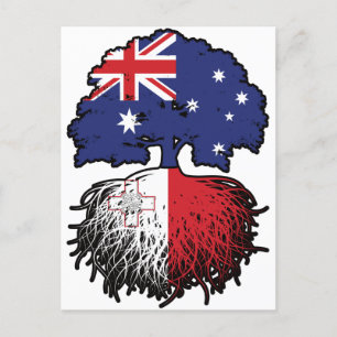 Carte Postale Malte Maltais Australie Australie drapeau des raci