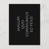 Carte Postale Malum quo communius eo peius (Devant)