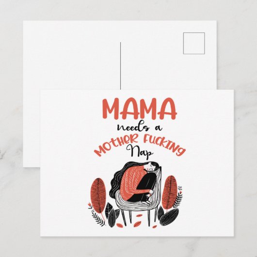 Carte Postale Mama A Besoin D'Une Mère Fantaisie. (Devant / Derrière)