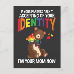 Carte Postale Mama Bear Cuddle Relation Rainbow Color
