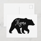 Carte Postale Mama Bear noir et blanc (Devant / Derrière)