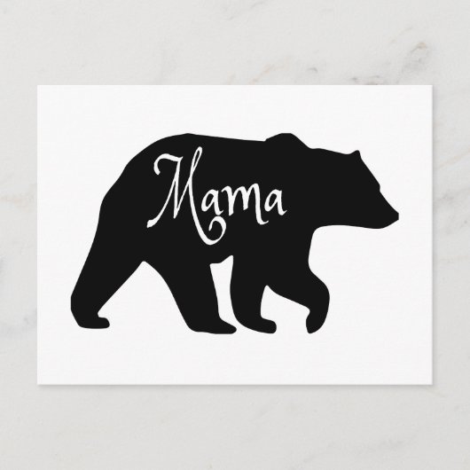 Carte Postale Mama Bear noir et blanc (Devant)