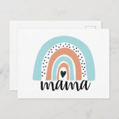Carte Postale Mama Rainbow Blue Peach (Devant / Derrière)