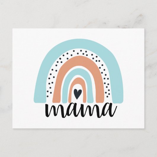 Carte Postale Mama Rainbow Blue Peach (Devant)