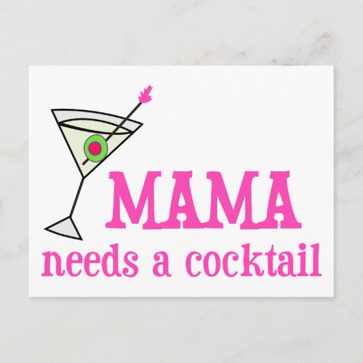 Carte Postale Maman a besoin d'un cocktail (Devant)