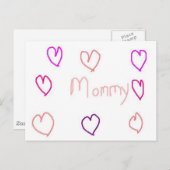 Carte Postale maman aux coeurs (Devant / Derrière)