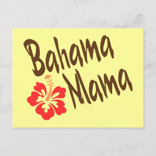 Carte Postale Maman Bahama avec hibiscus