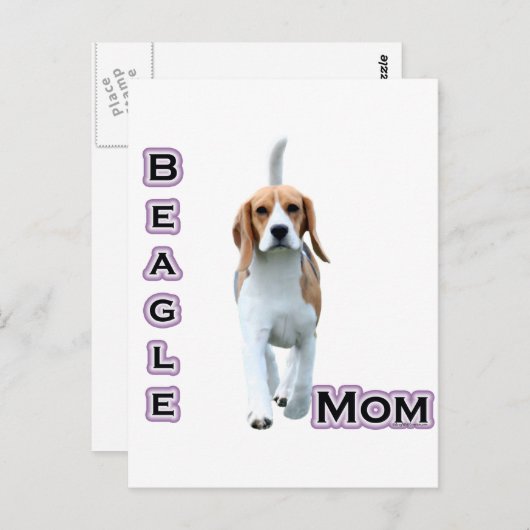 Carte Postale Maman beagle 4 (Devant / Derrière)