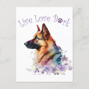 Carte Postale Maman Berger Allemand Floral