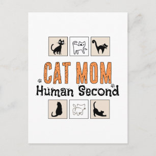 Carte Postale Maman Chat Humain Deuxième Identité Drôle
