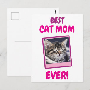 CARTE POSTALE MAMAN CHAT PERSONNALISÉE FÊTE DES MÈRES JOURNÉE CH