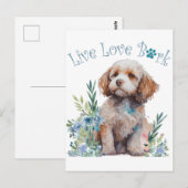 Carte Postale Maman Chien Cockapoo Floral (Devant / Derrière)