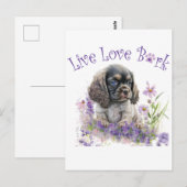 Carte Postale Maman Chien Cocker Spaniel Floral (Devant / Derrière)