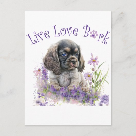 Carte Postale Maman Chien Cocker Spaniel Floral (Devant)