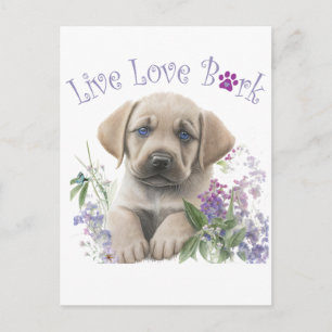 Carte Postale Maman Chien Labrador Floral