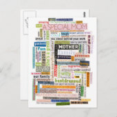 Carte Postale Maman Collage de mots (Devant / Derrière)