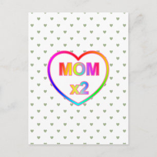 Carte Postale Maman colorée x 2 Fête des mères