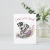 Carte Postale Maman Dalmatien Fleurie (Debout devant)