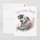 Carte Postale Maman Dalmatien Fleurie (Devant / Derrière)