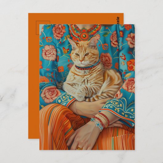 Carte Postale Maman de chat (Devant / Derrière)