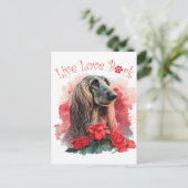 Carte Postale Maman de chien de chien afghan floral (Debout devant)