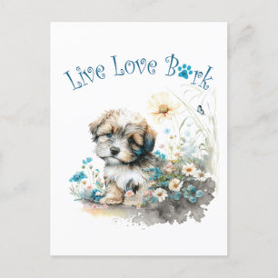 Carte Postale Maman de chien Havanais Floral