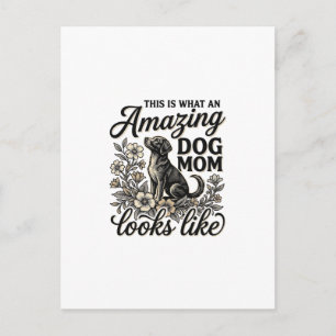 Carte Postale Maman de chien incroyable Design floral vintage po