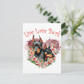 Carte Postale Maman de Doberman Fleurie (Debout devant)