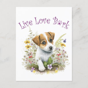Carte Postale Maman de Jack Russell Floral