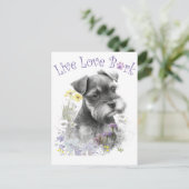 Carte Postale Maman de Schnauzer Fleurs (Debout devant)