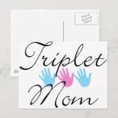 Carte Postale maman de triplés (Devant / Derrière)
