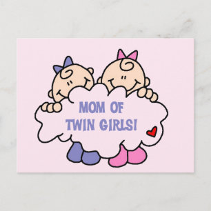 Carte Postale Maman de Twin Girls Tshirts et cadeaux
