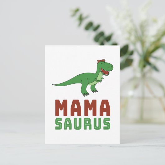 Carte Postale Maman dinosaure Tyrannosaurus Rex Fête des Mères (Debout devant)