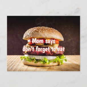 Carte Postale Maman dit de ne pas oublier de manger