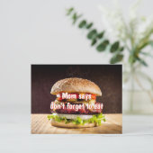 Carte Postale Maman dit de ne pas oublier de manger (Debout devant)