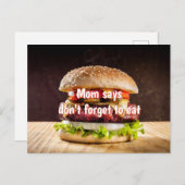 Carte Postale Maman dit de ne pas oublier de manger (Devant / Derrière)