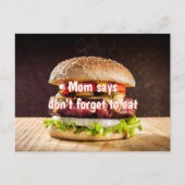 Carte Postale Maman dit de ne pas oublier de manger (Devant)