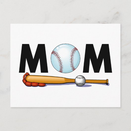 Carte Postale Maman du baseball (Devant)