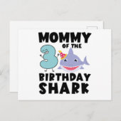 Carte Postale Maman Du Requin D'Anniversaire 3 ans Anniversaire (Devant / Derrière)