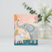 Carte Postale Maman éléphant et bébé (Debout devant)