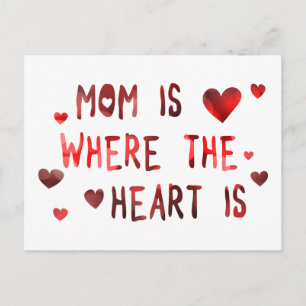 Carte Postale maman est là où le coeur est bokeh