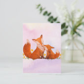 Carte Postale Maman et bébé renard (Debout devant)