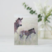 Carte Postale Maman et bébé Zebra (Debout devant)