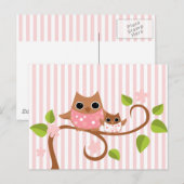 Carte Postale Maman et Chouettes pour bébés (Devant / Derrière)