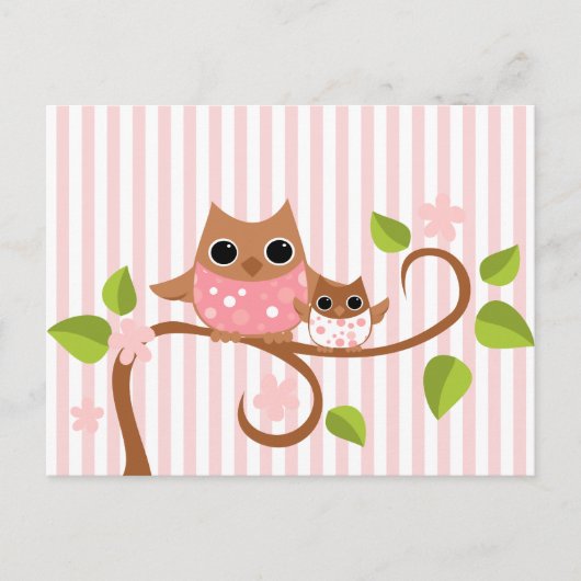 Carte Postale Maman et Chouettes pour bébés (Devant)