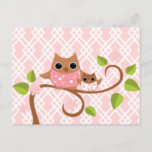 Carte Postale Maman et Chouettes pour bébés (Devant)